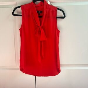J. Crew Vibrant Red Tie-Front Blouse